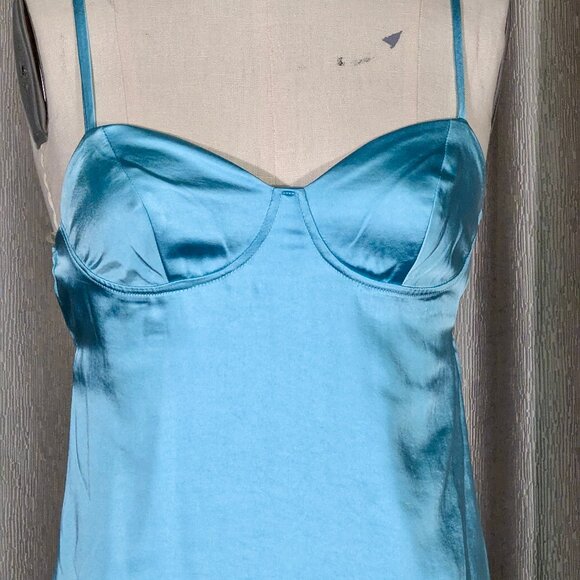 Wild Fable Baby Blue Satin Slip Mini Dress - Size XS - Picture 3 of 12